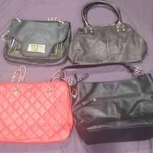 Black Leather Handbag Bundle 15 Purses